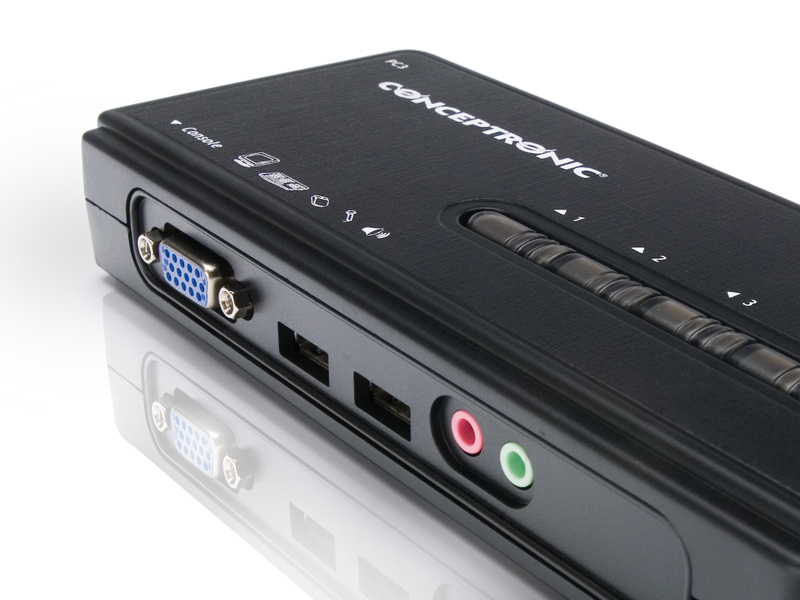 Conceptronic 4 ports USB KVM Switch w/ audio – image 7