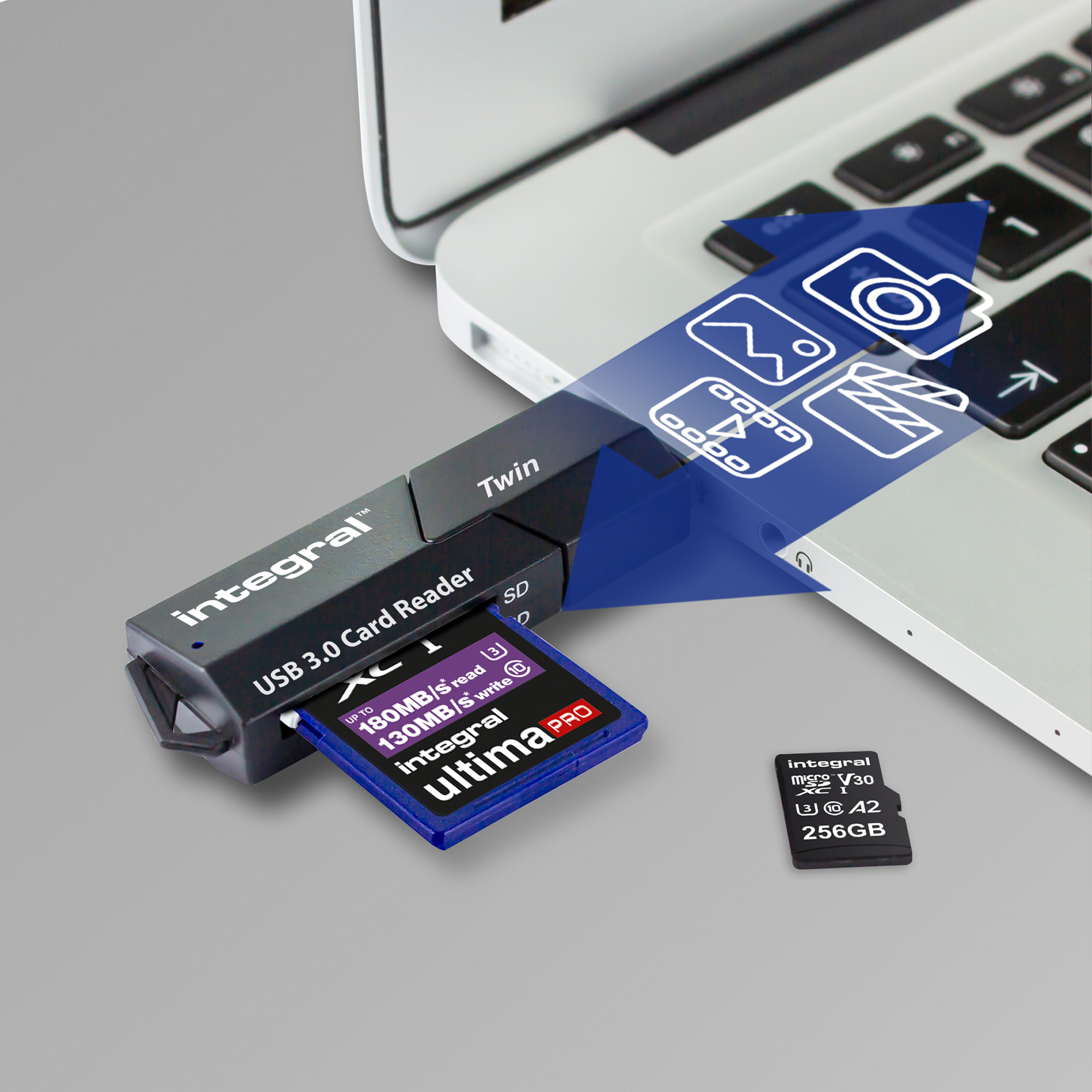 Integral USB 3.0 CARD READER TWIN SLOT SD MICRO SD V3 ETAIL – image 3