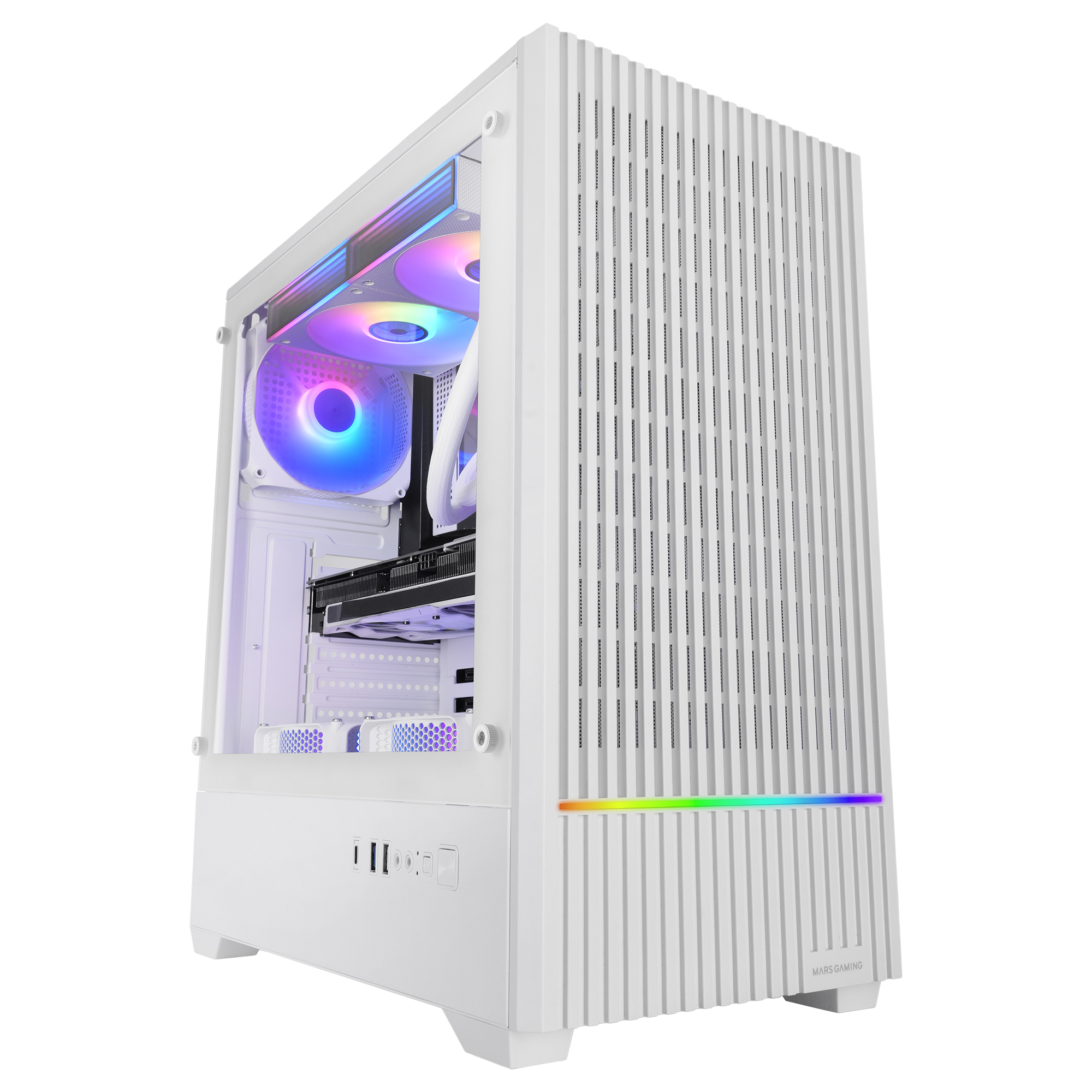 Mars Gaming MCQUANTUMW computer case Midi Tower White – image 2