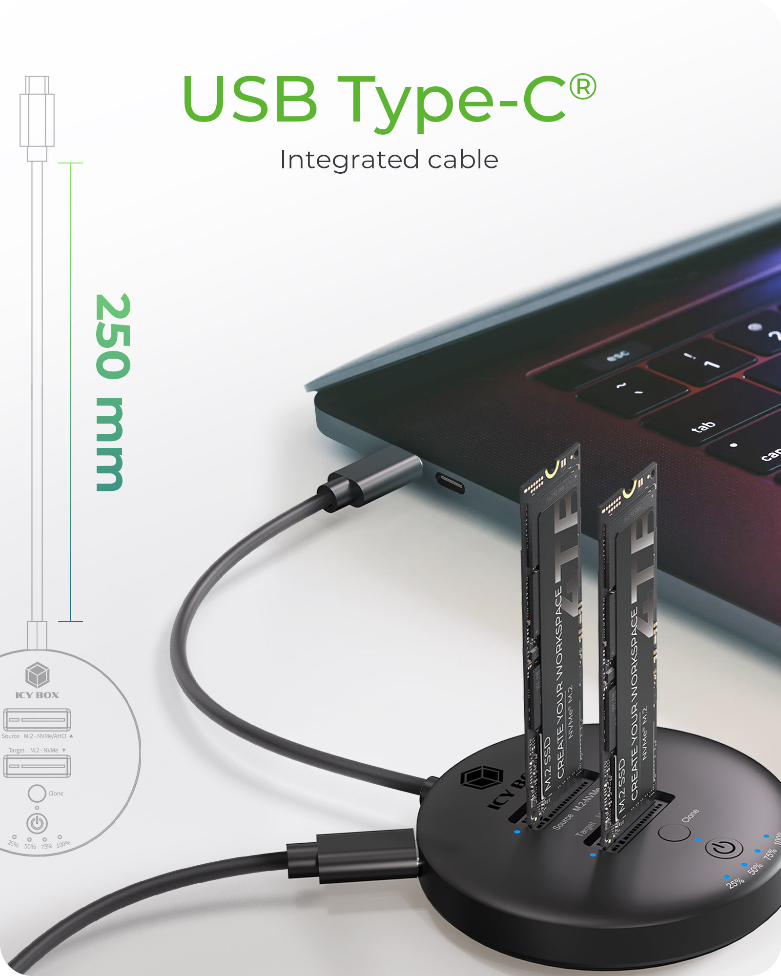 ICY BOX IB-1612MCL-C31 USB 3.2 Gen 2 (3.1 Gen 1) Type-C Black – image 4