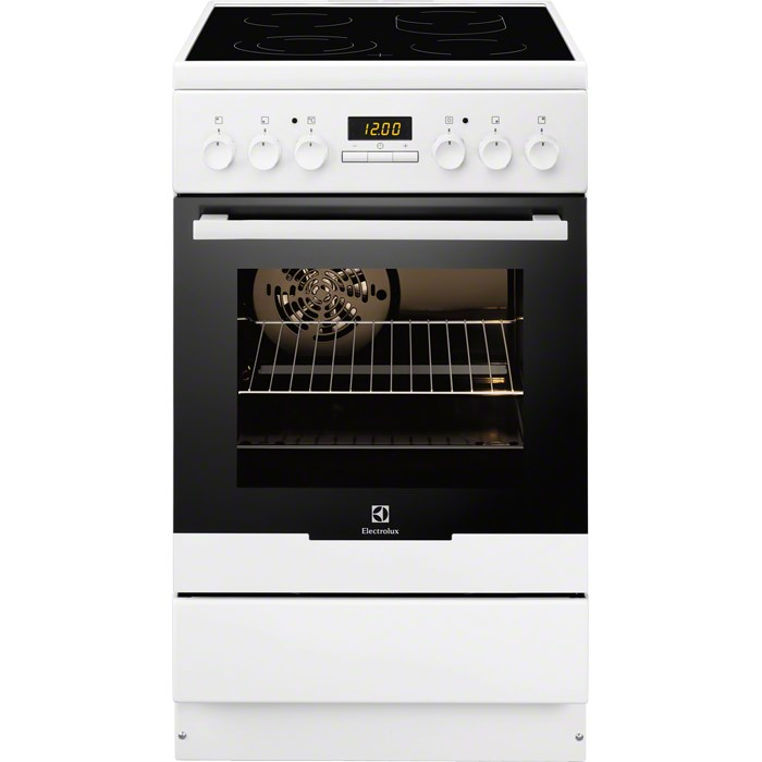Electrolux EKC54552OW Freestanding cooker Electric Ceramic hob Black, White