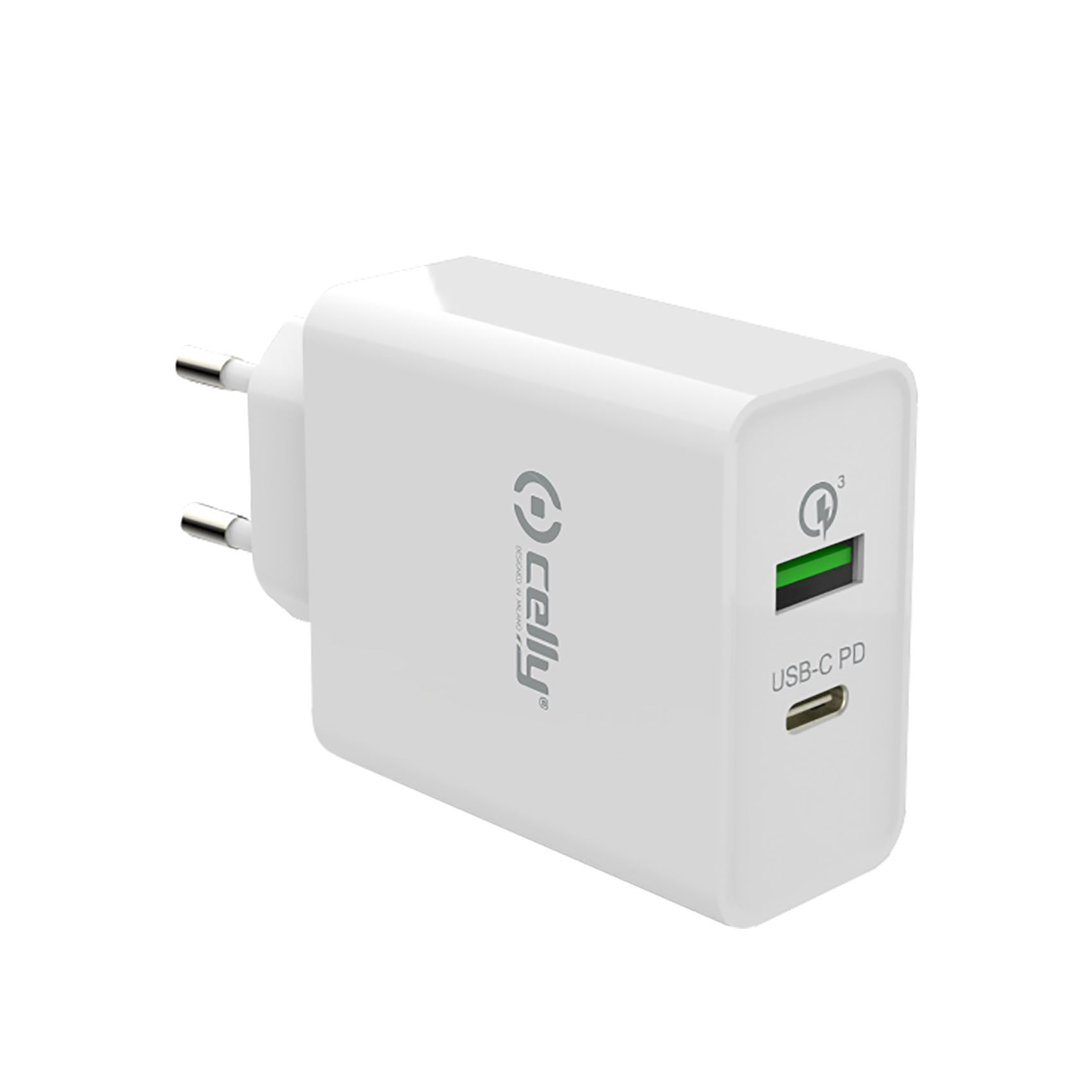 Celly TCUSBC18WWH mobile device charger Universal White AC Indoor