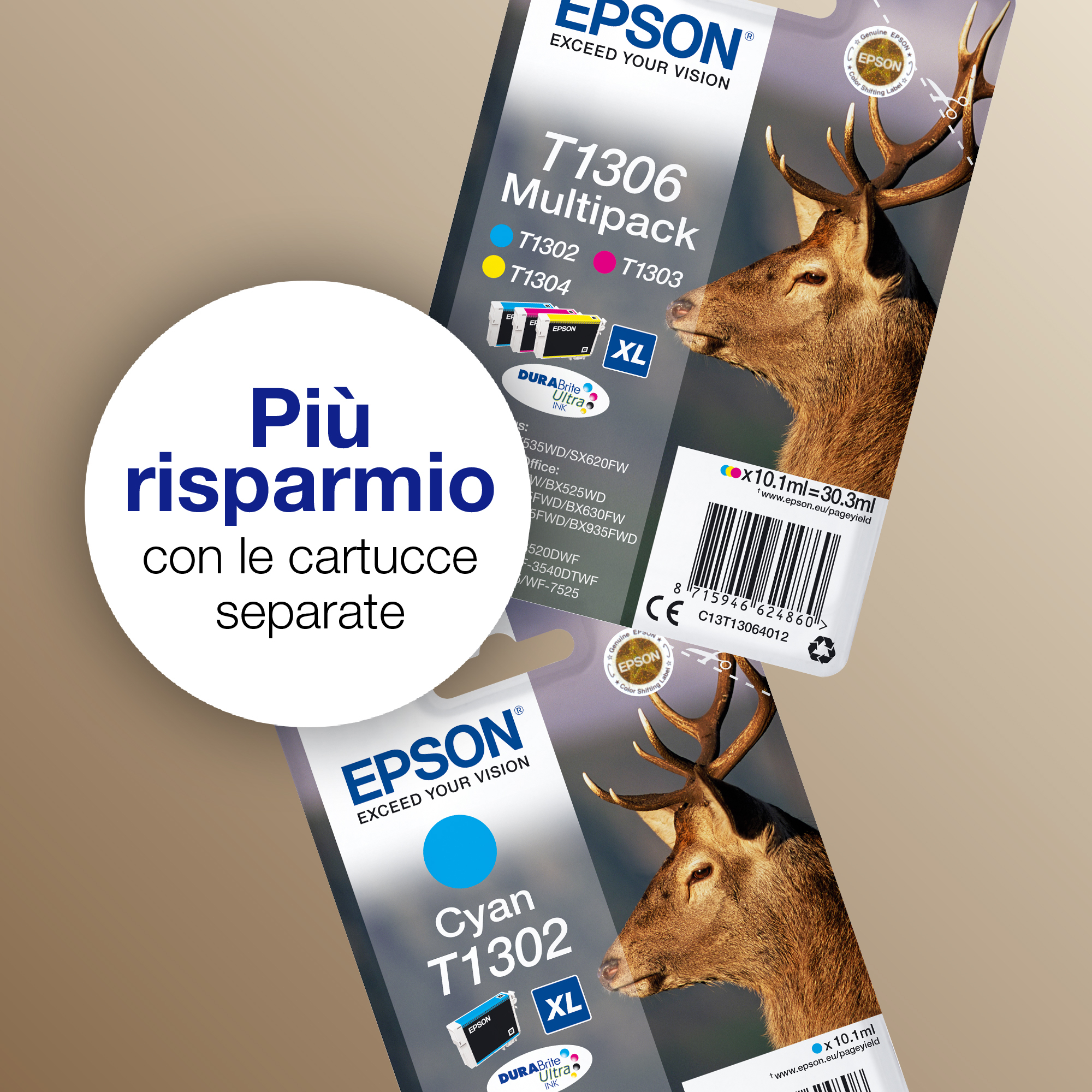 Materiale di consumo: Cartucce di inchiostro, DURABrite Ultra, T1306, Cervo, Multipack - Miniatura 5