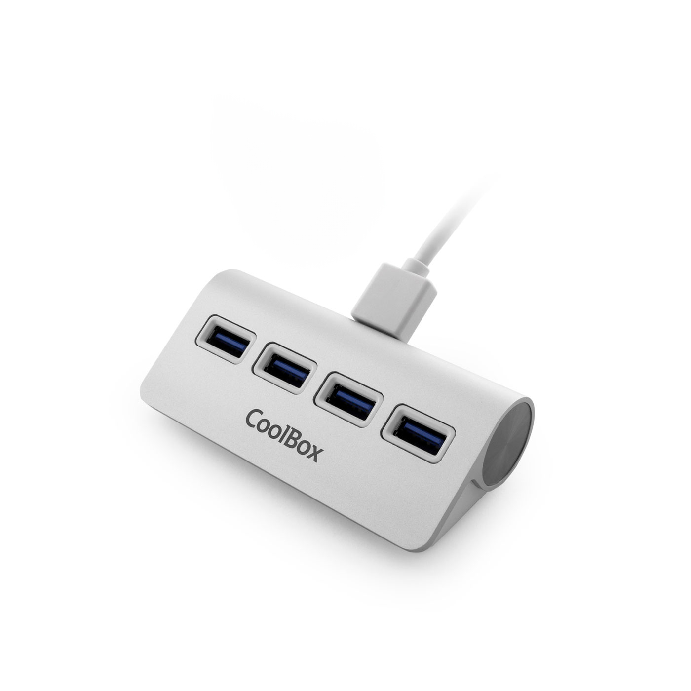 CoolBox HUBCOO4ALU3 interface hub USB 3.2 Gen 1 (3.1 Gen 1) Type-A 5000 Mbit/s Silver – image 1
