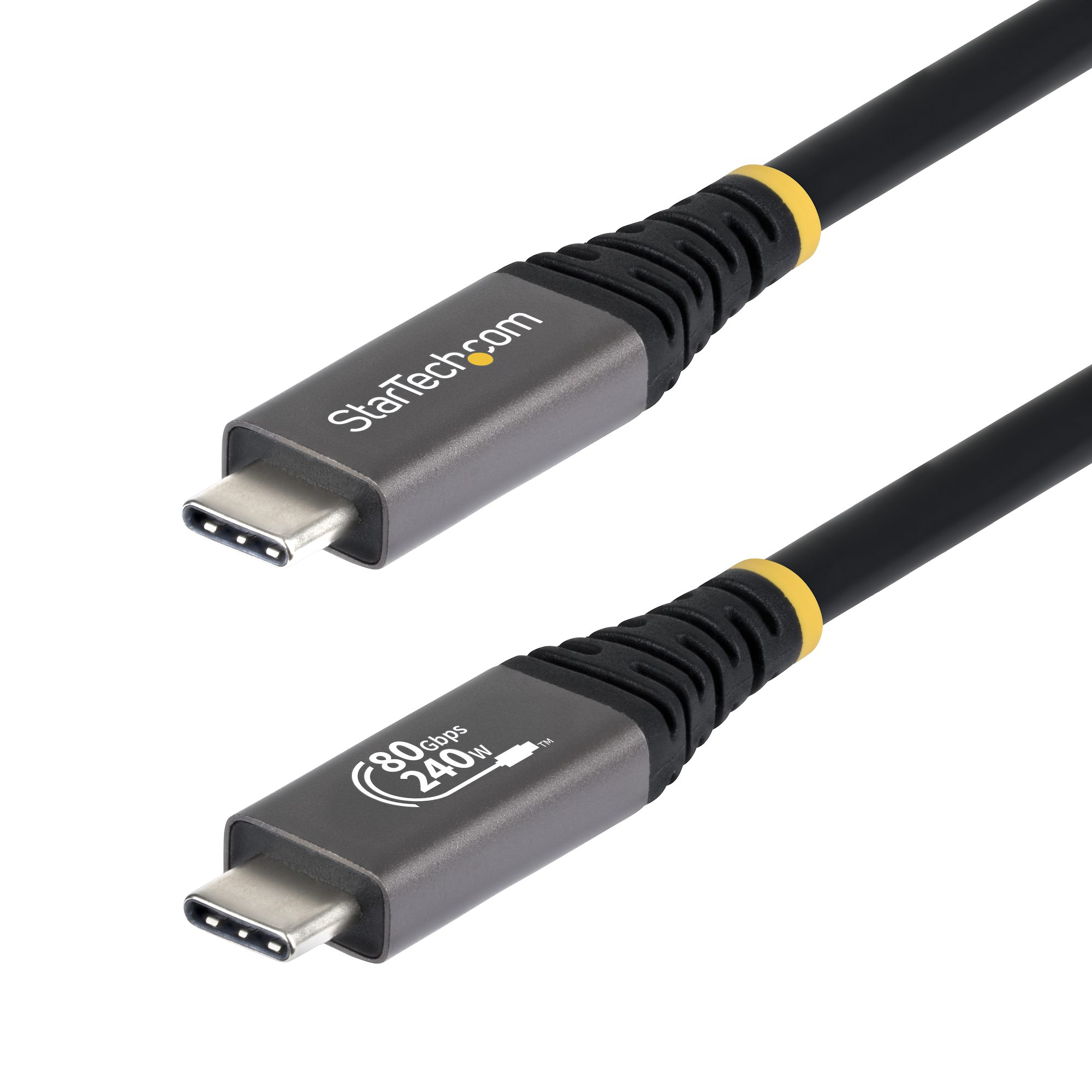 StarTech.com - USB cable - USB-C (M) to USB-C (M) - USB4 / Thunderbolt / DisplayPort 2.1 - 50 cm - 4K120Hz support, 8K60Hz support, extended power range (EPR), Power Delivery 3.1 support - black