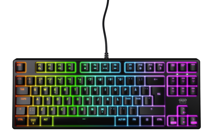 CHERRY XTRFY K4V2 RGB TKL keyboard Gaming USB QWERTY Portuguese Black