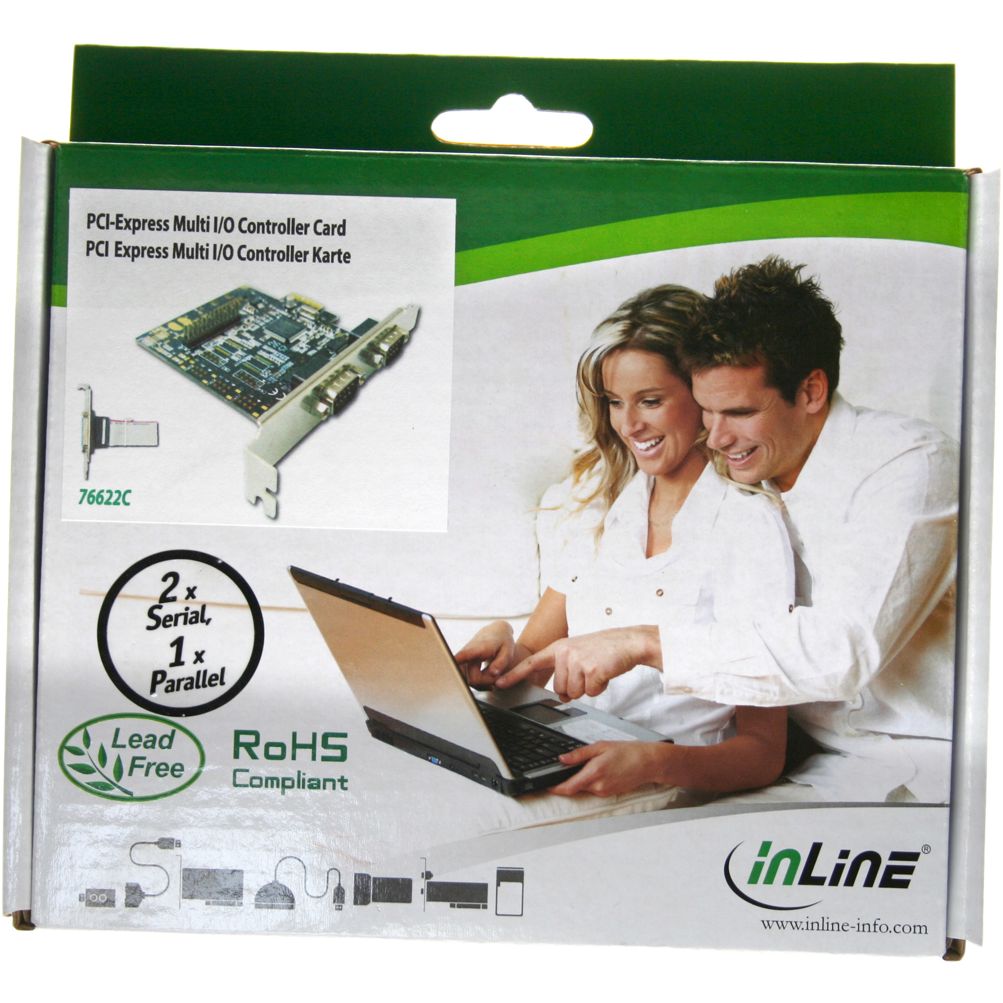 InLine Interface Card 2 Port Serial 9 Pin + 1 Port 25 Pin Parallel PCIe – image 2