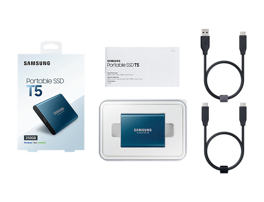 Samsung T5 250 GB USB Type-C 3.2 Gen 2 (3.1 Gen 2) Blue image 12