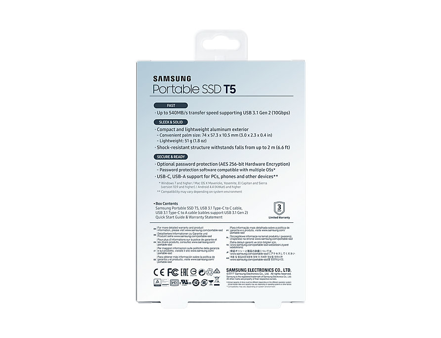Samsung T5 250 GB USB Type-C 3.2 Gen 2 (3.1 Gen 2) Blue image 9