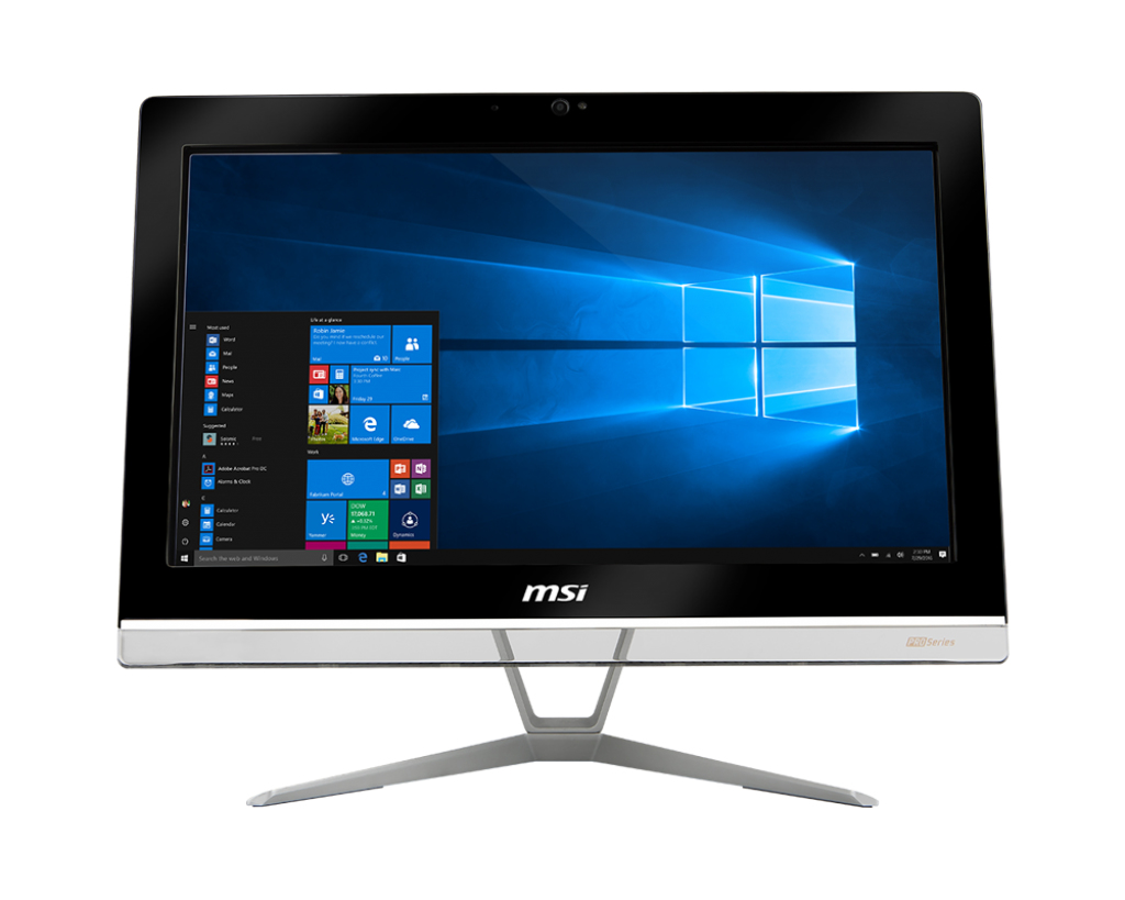 MSI Pro 20EX 7M Intel Pentium G G4560 49.5 cm (19.5″) 1600 x 900 pixels All-in-One PC 4 GB DDR4-SDRAM 532 GB HDD+SSD Windows 10 Pro Wi-Fi 5 (802.11ac) Black image 1