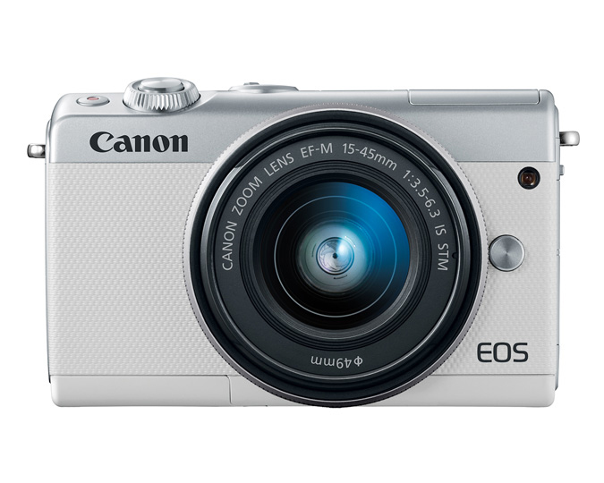 Canon EOS M100 - Digital camera - mirrorless - 24.2 MP - APS-C - 1080p / 60 fps - 3x optical zoom EF-M 15-45mm IS lens - Wi-Fi, NFC, Bluetooth - white