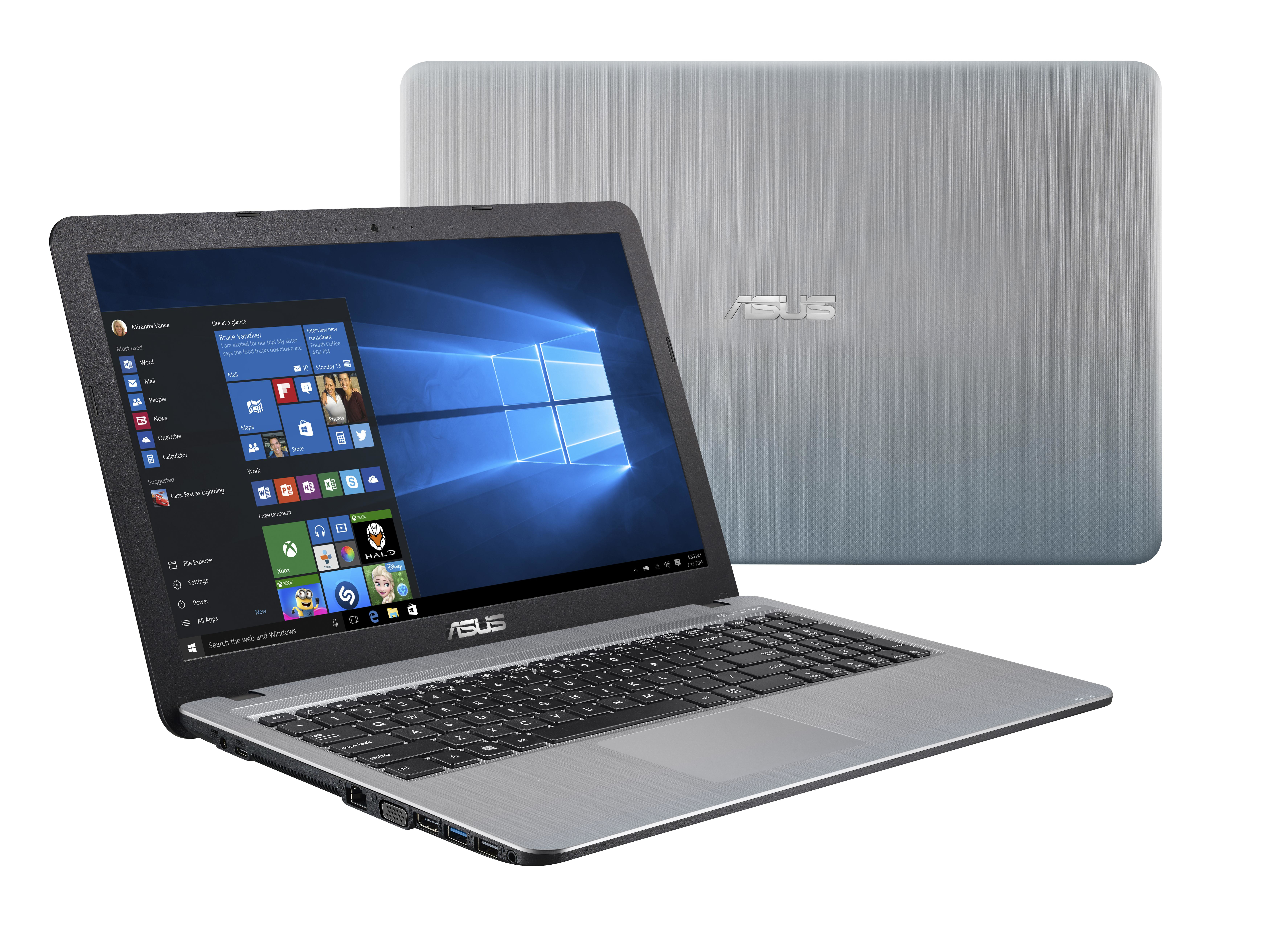 Asus Portátil - Asus F540YA-XO543T 39,6 cm (15,6") LCD - AMD Series- E E1-6010 Dual-core (2 Core) 1,35 GHz - 4 GB DDR3L SDRAM - 1 TB HDD - Windows 10 64-bit - 1366 x 768 - Plata - AMD Radeon R2 Graphics DDR3L SDRAM - Bluetooth - IEEE 802.11b/g/n - Fast Ethernet - Red (RJ-45) - HDMI - 1 x Puertos USB 3.0 - USB tipo-C