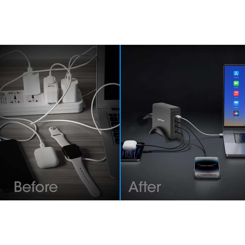 Manhattan Mains USB-C Laptop Charging Station 4-port, Universal charging for ALL laptops (incl power hungry gaming machines & equivalent) with ports to simultan – image 8