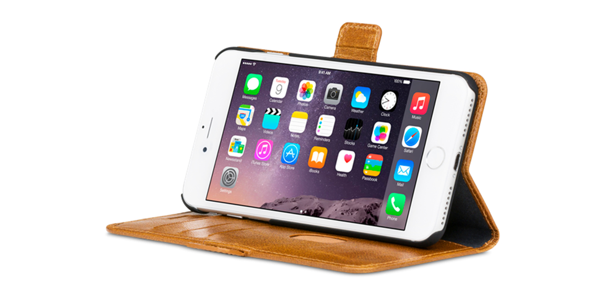 dbramante1928 Copenhagen - Flip cover for mobile phone - full-grain Indian leather - tan - for Apple iPhone 8 Plus