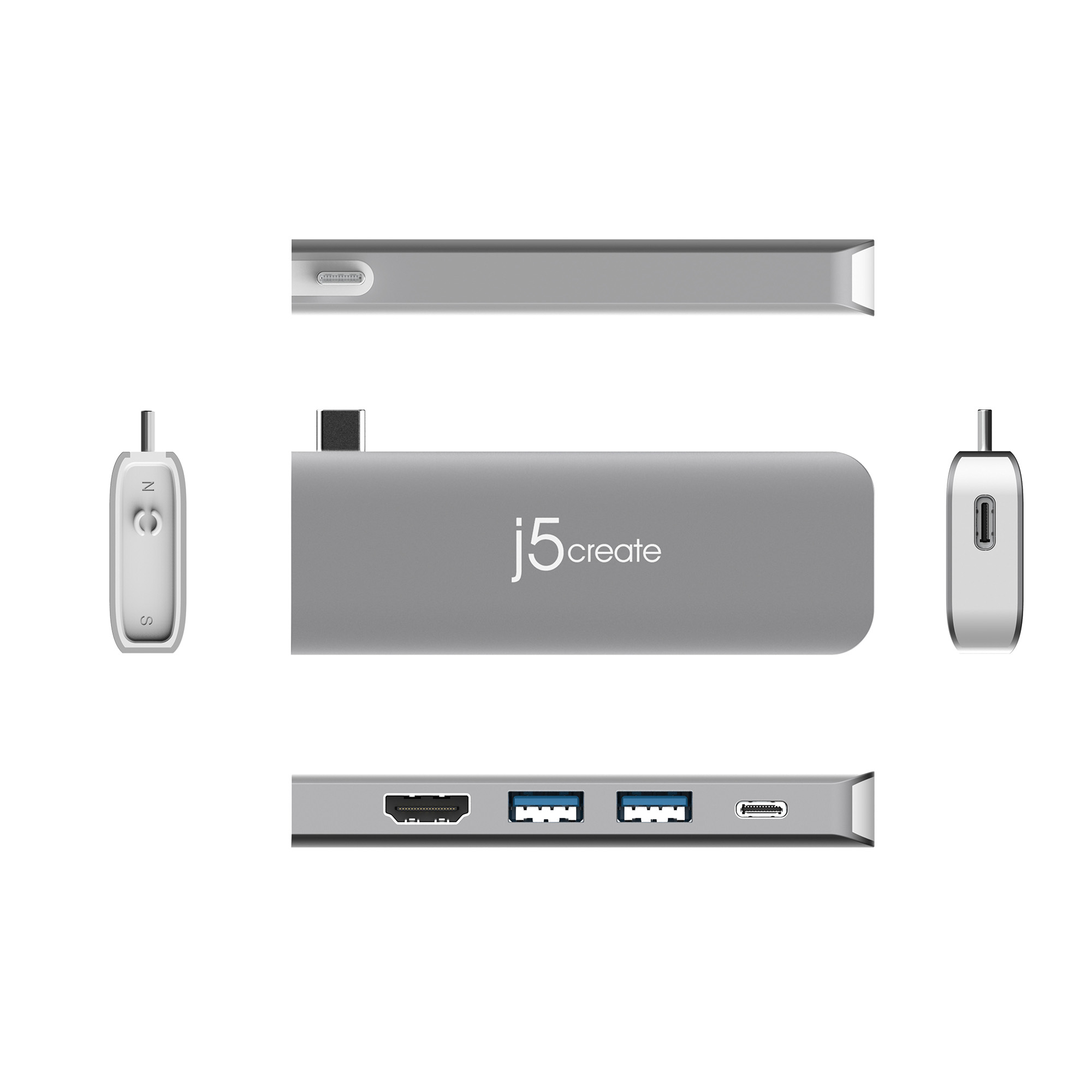 j5create JCD387 USB 3.2 Gen 1 (3.1 Gen 1) Type-C Silver, White – image 6