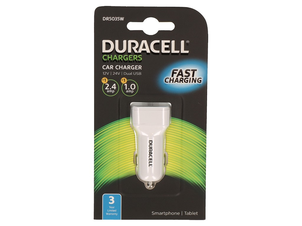 Duracell 1A+2.4A Dual USB In-Car Charger – image 1