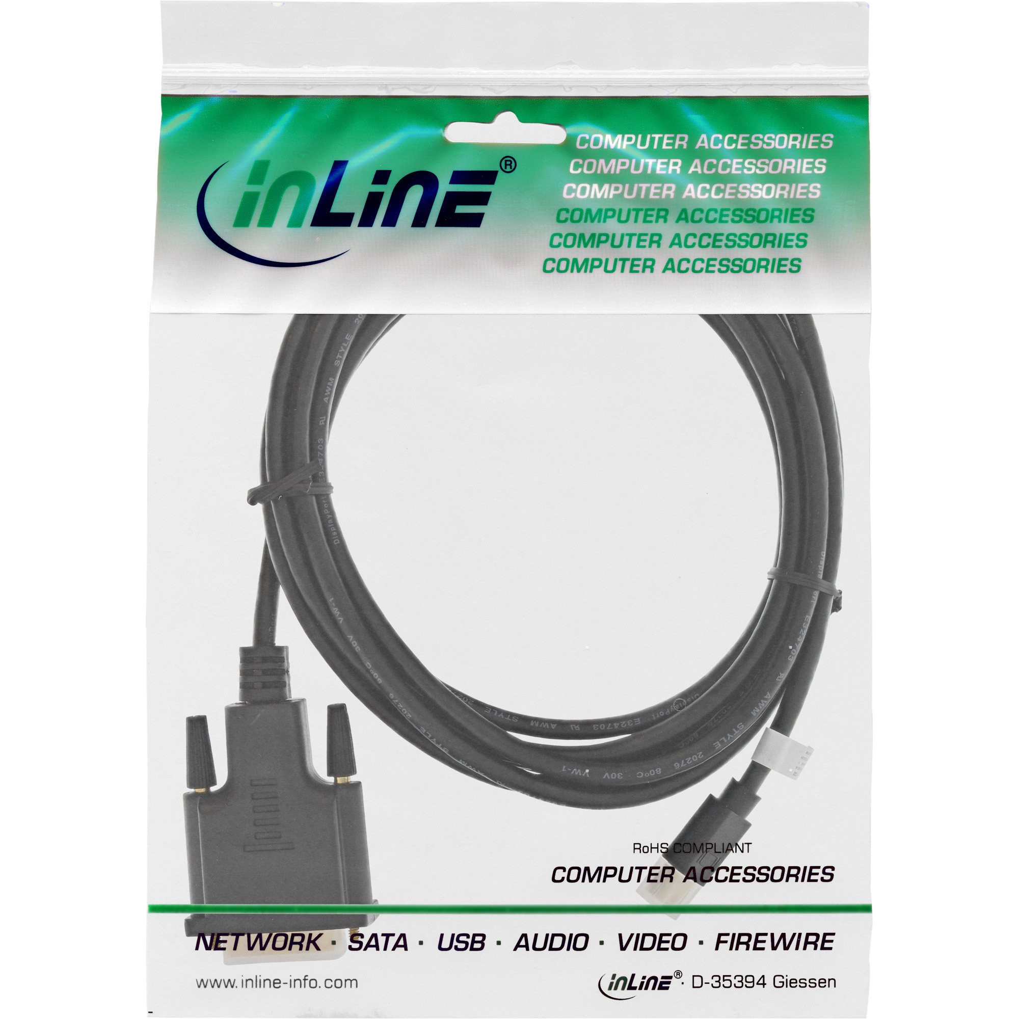 Resim InLine 17226 Mini DisplayPort Erkek - DVI-D Erkek Kablo Adaptörü, 0.5m, Siyah
