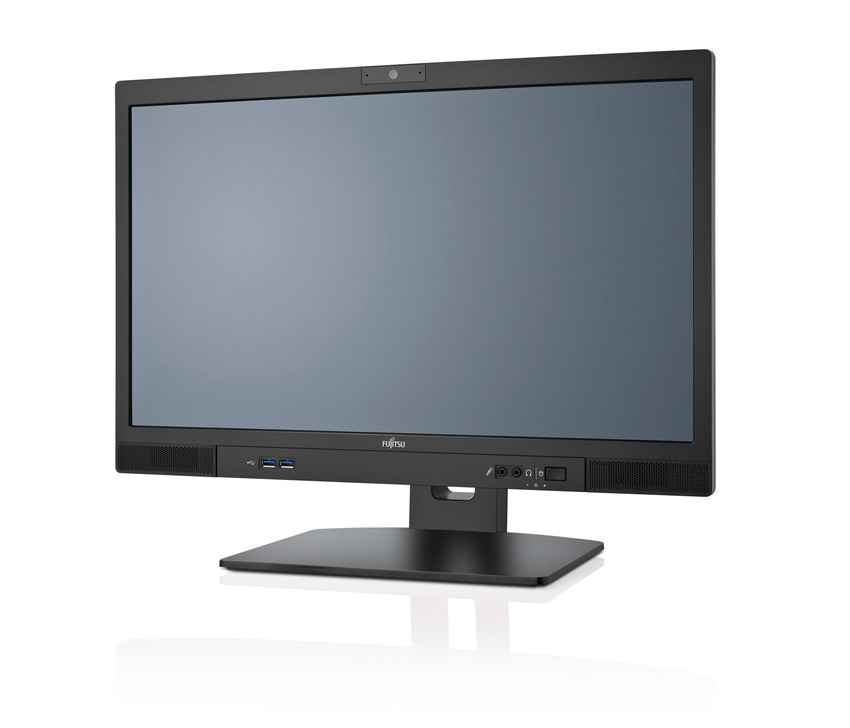 Fujitsu ESPRIMO K557/24 Intel® Core™ i3 i3-7100T 60.5 cm (23.8″) 1920 x 1080 pixels All-in-One PC 8 GB DDR4-SDRAM 128 GB SSD Windows 10 Pro Black image 1