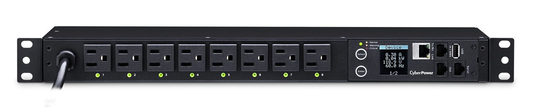 CyberPower Switched PDU 15A 1U 8-Outlet 120V PDU41001