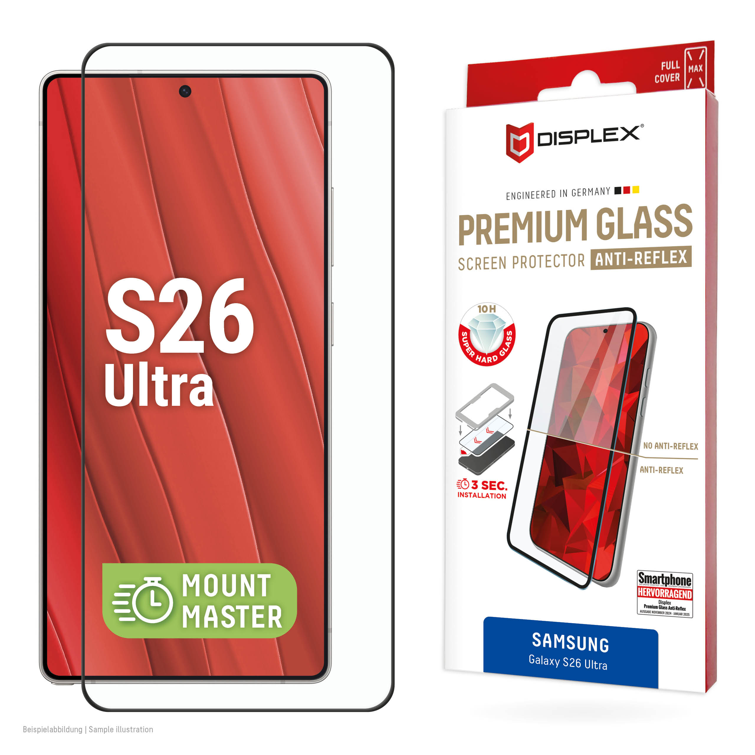 Displex Premium Screen Protector (Full Cover, 10H) for Samsung S26 Ultra, Full Cover