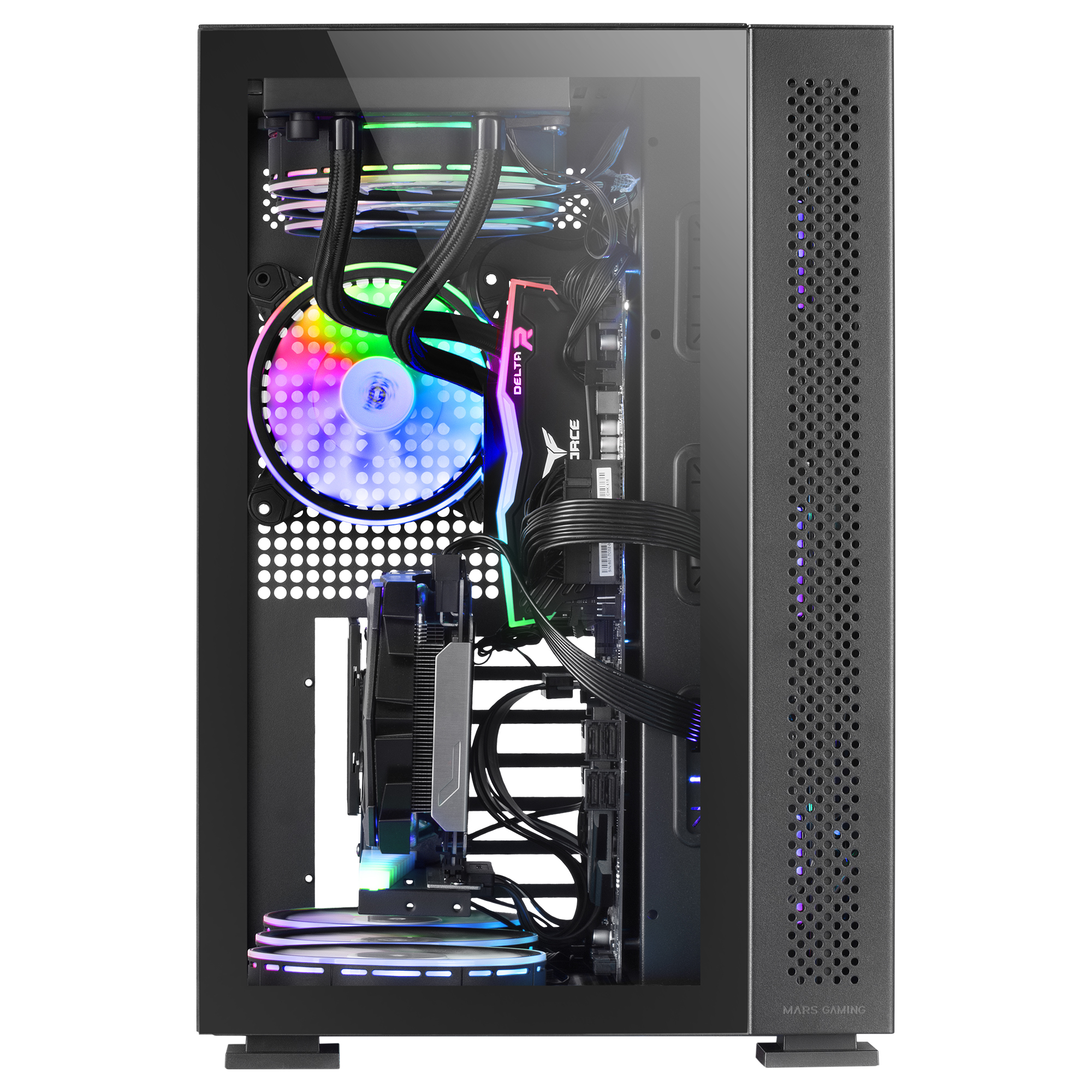 Mars Gaming MCV2 Black XXL Premium ATX Gaming Case Dual Tempered Glass Windows Modular Dual-Camera Structure – image 2