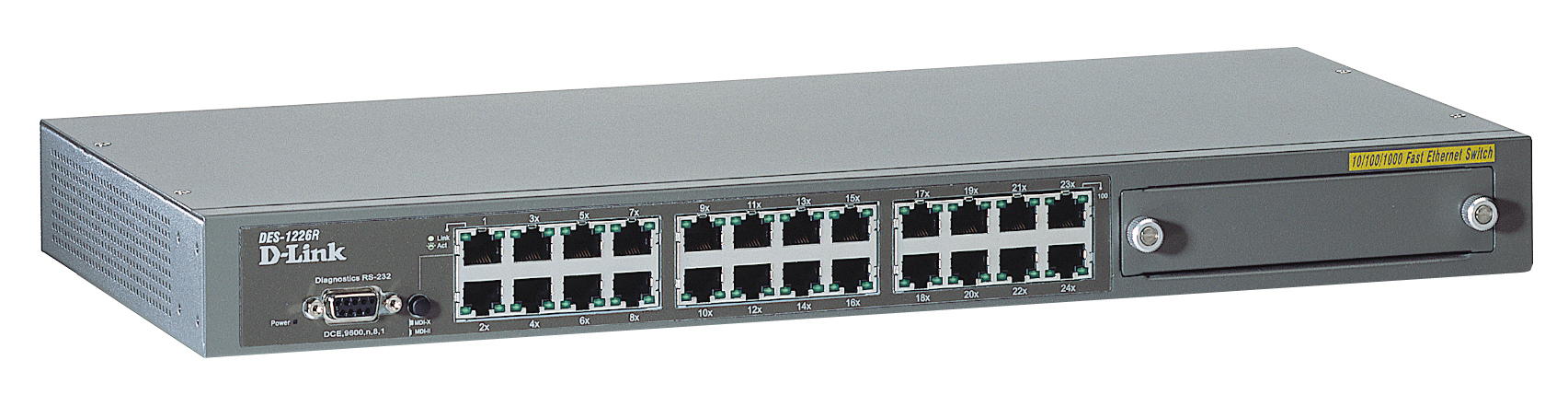 D-Link Switch 24xF+ENet RJ45 1x slot 19"