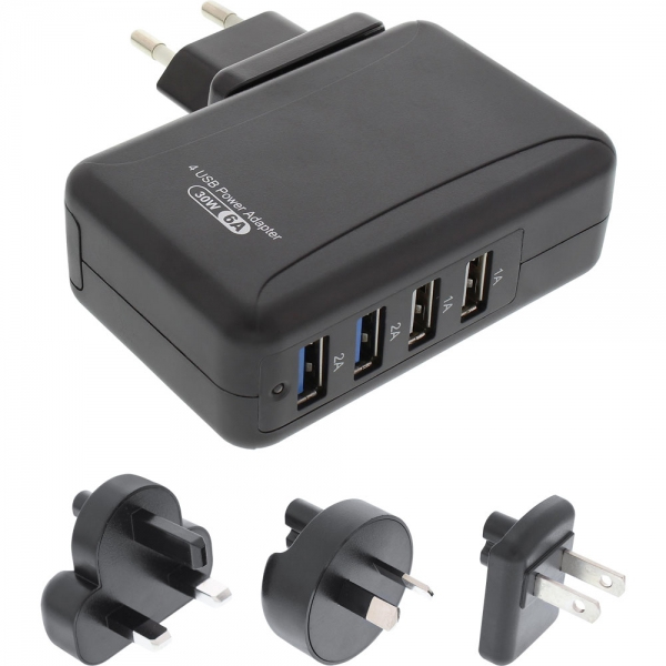 InLine 31506C mobile device charger Universal Black AC Indoor