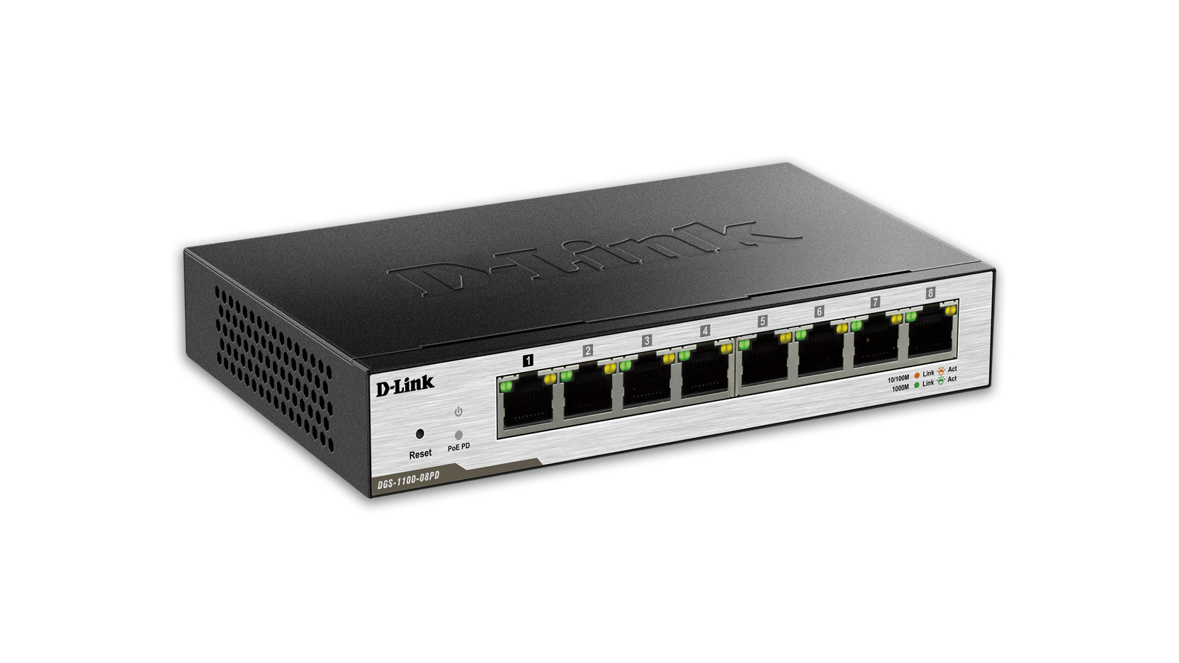 D-Link DGS-1100-08PD network switch Managed L2 Gigabit Ethernet (10/100/1000) Black, Grey