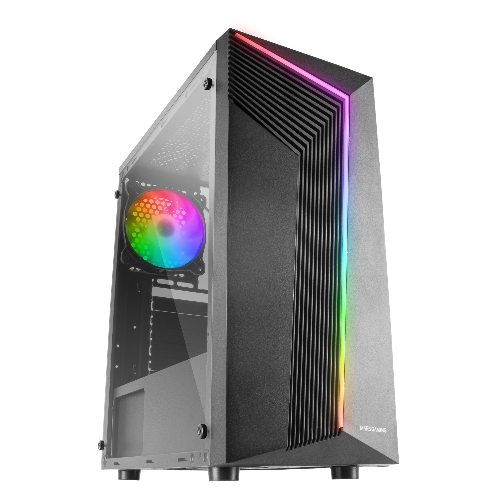 Mars Gaming MC-X7 Black PC Gaming ATX Case ARGB Front – image 3