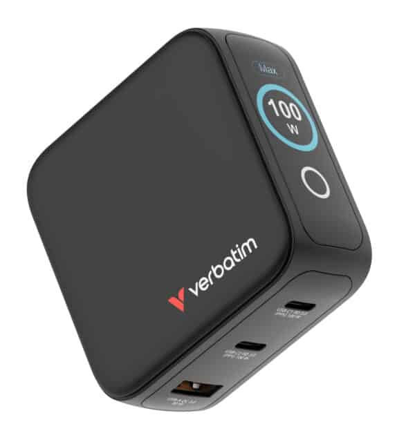 Verbatim 100W Mini GaN Charger with Display