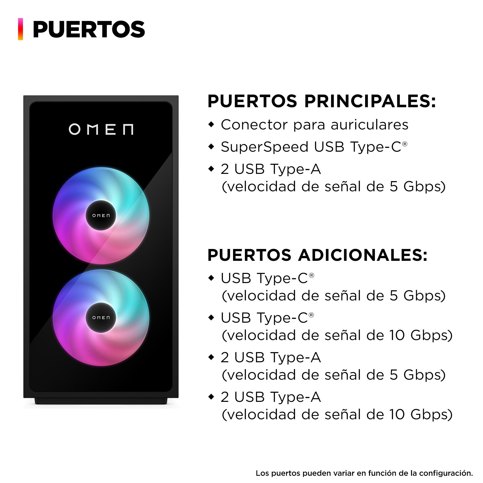 HP - Sobremesa Gaming HP OMEN GT16-0125ns (Edición Valorant), i7, 32GB, 1TB SSD, NVIDIA GeForce RTX 5060 8GB, W11. - imagen 4