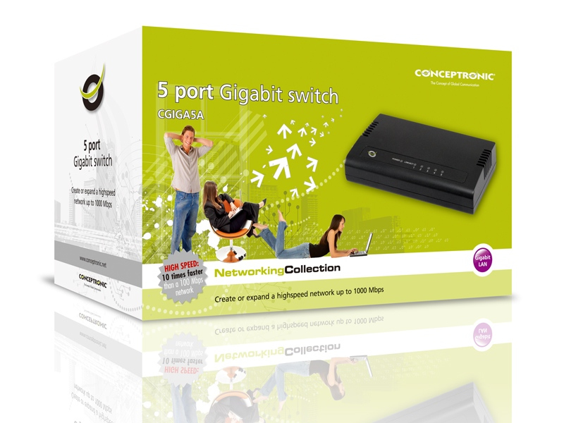 Conceptronic 5 port Gigabit switch – image 5