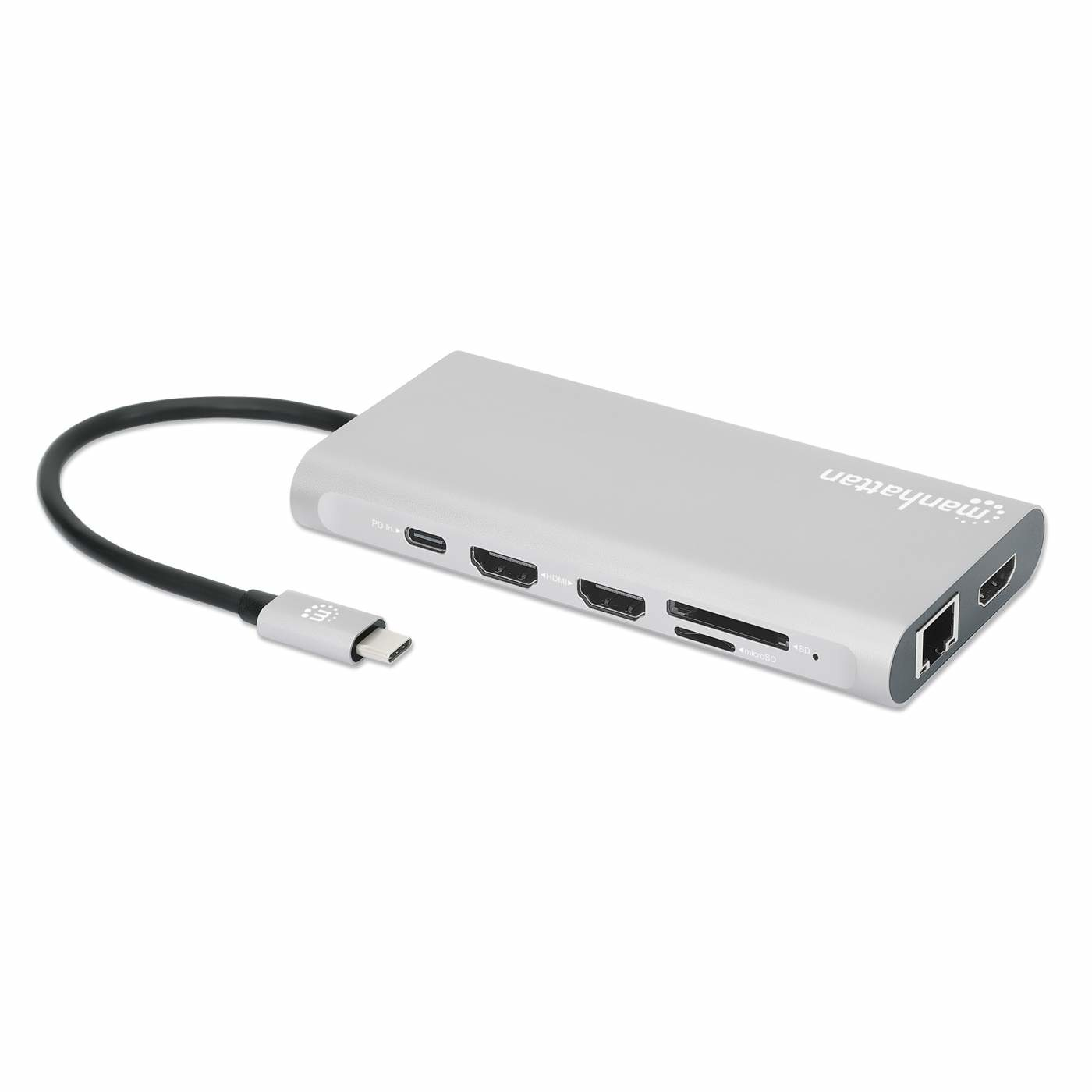 Manhattan USB-C Dock/Hub with Card Reader and MST, Ports (x10): Ethernet, 4K HDMI (X3), USB-A (x3) and USB-C (x2), With Power Delivery (100W) to 1x USB-C Port ( – image 3