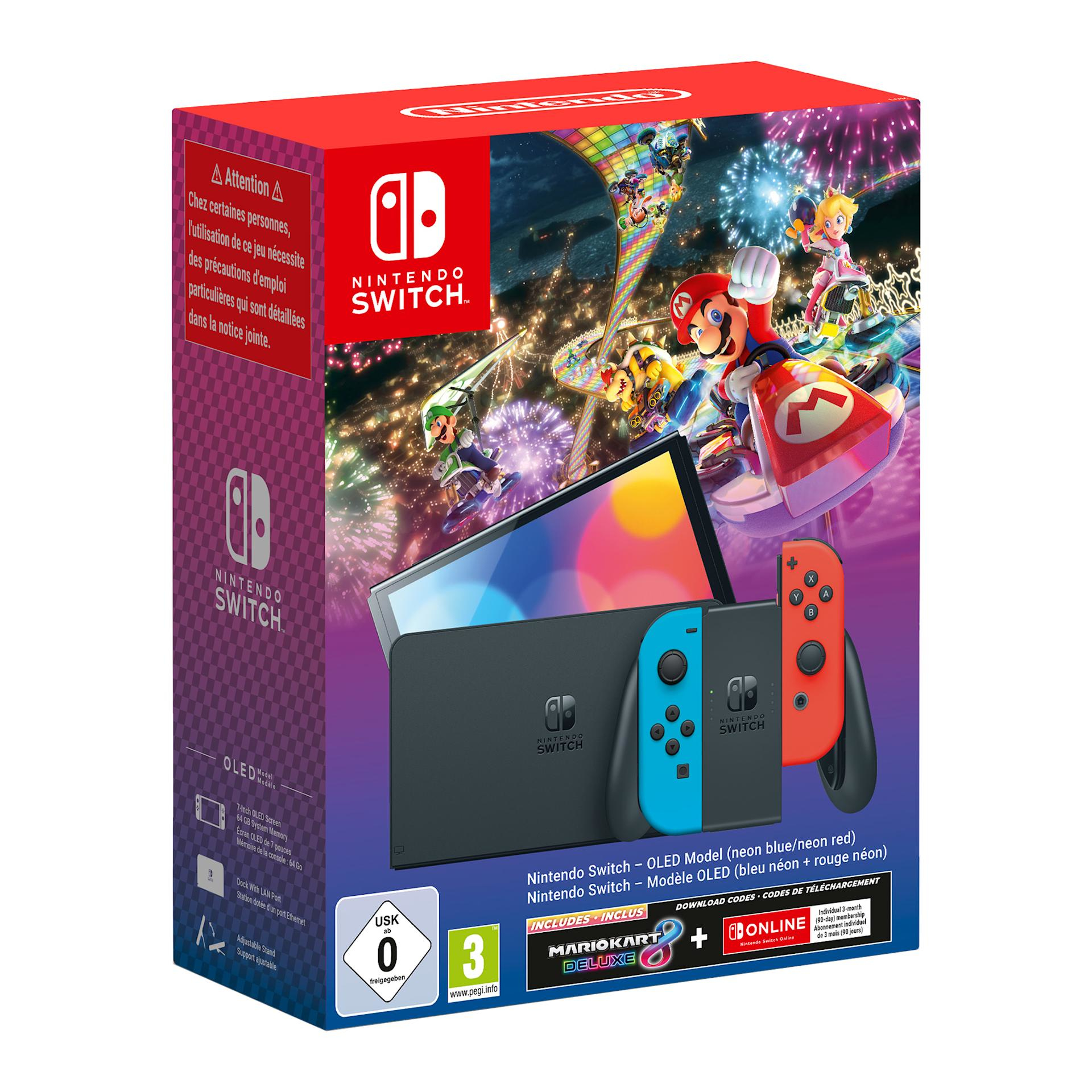 Nintendo Switch OLED + Mario Kart 8 Deluxe + Switch Online Individual 3-Month — vue 1 sur 8
