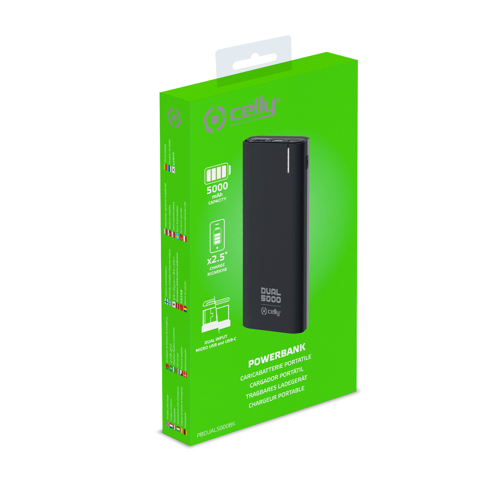 Celly PBDUAL5000BK power bank Lithium Polymer (LiPo) – image 3