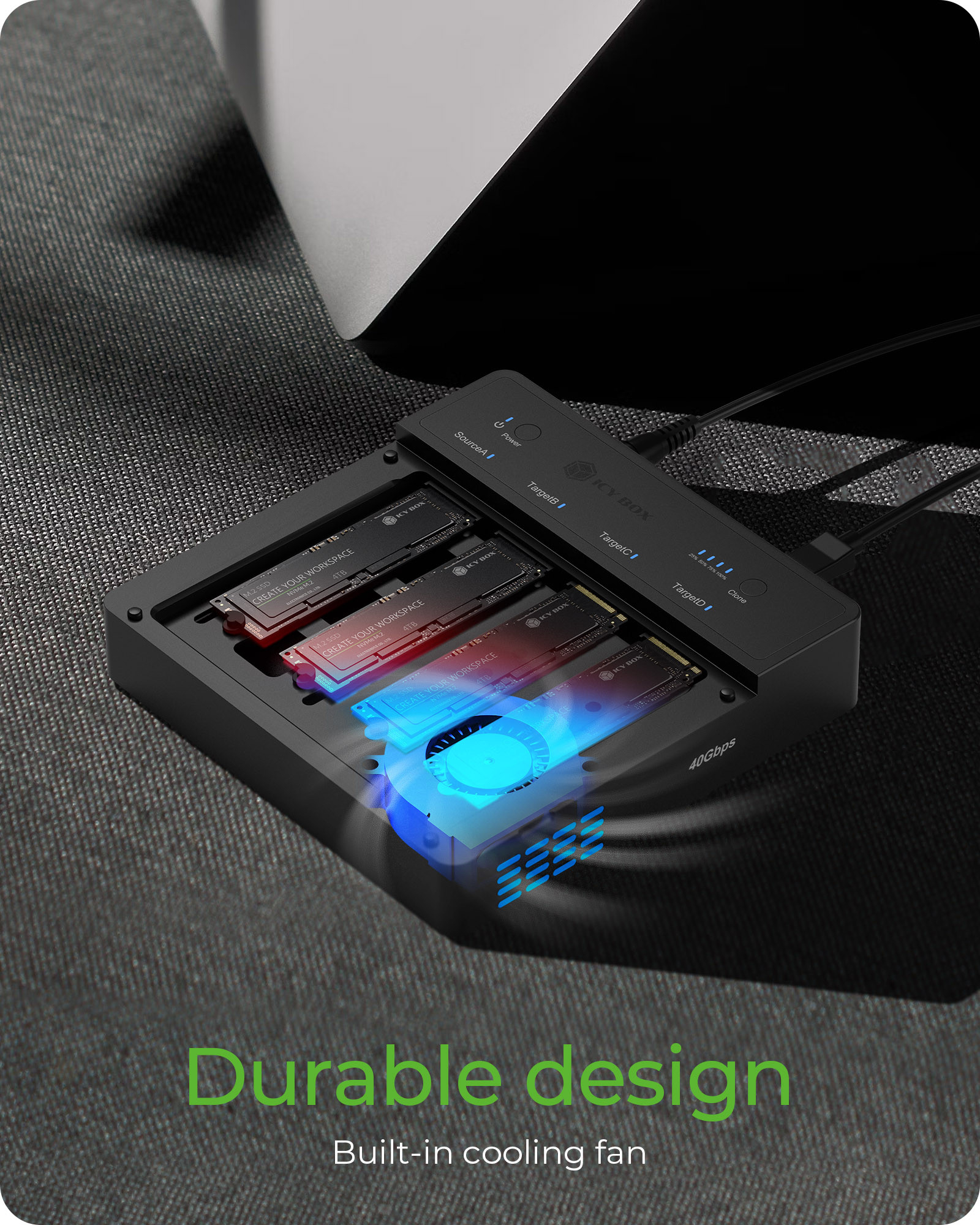 ICY BOX IB-4013MCL-C4 USB 4 Type-C Black – image 3