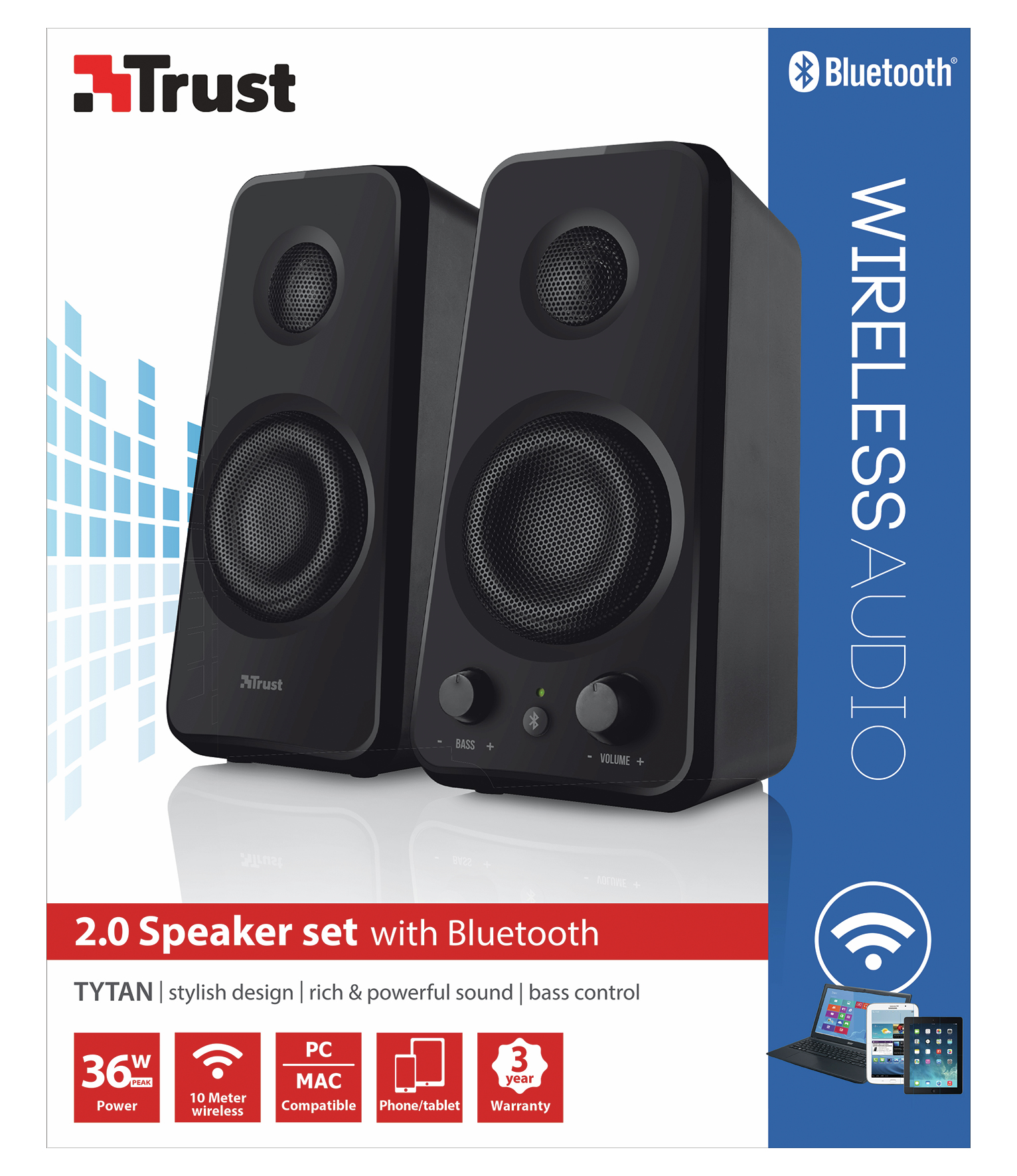 Trust 20122 loudspeaker 2-way Black Wired & Wireless – image 3