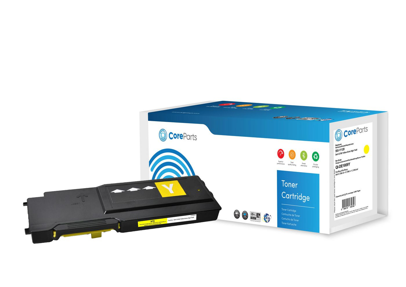 CoreParts QI-DE1009Y toner cartridge 1 pc(s) Compatible Yellow