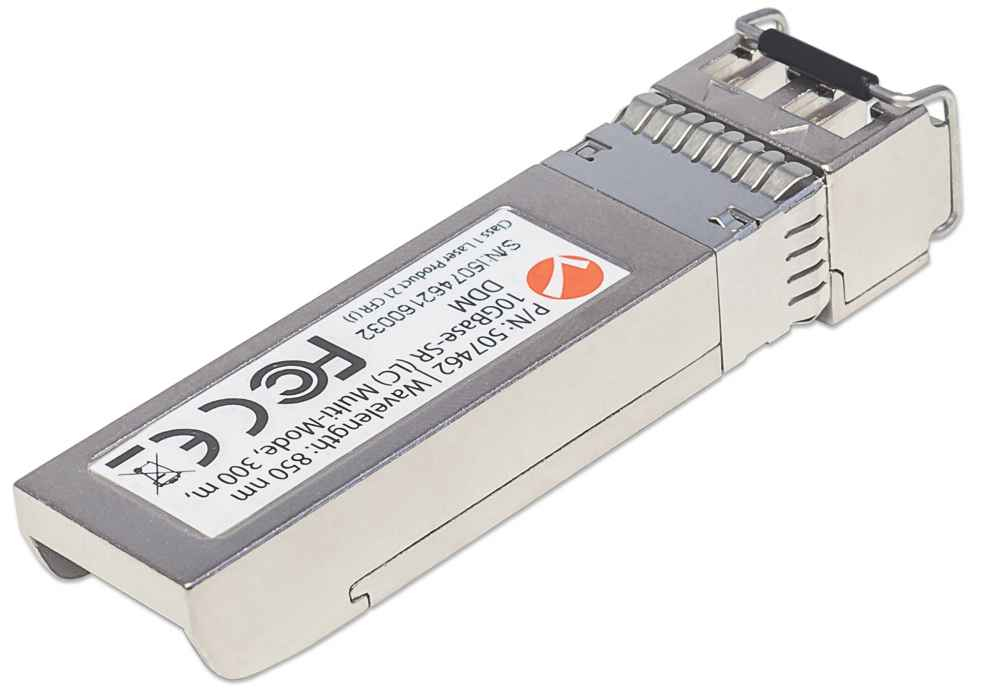 Intellinet Transceiver Module Optical, 10 Gigabit Fiber SFP+, 10GBase-SR (LC) Multi-Mode Port, 300m, Wavelength 850nm, MSA Compliant, Equivalent to Cisco SFP-10 – image 3