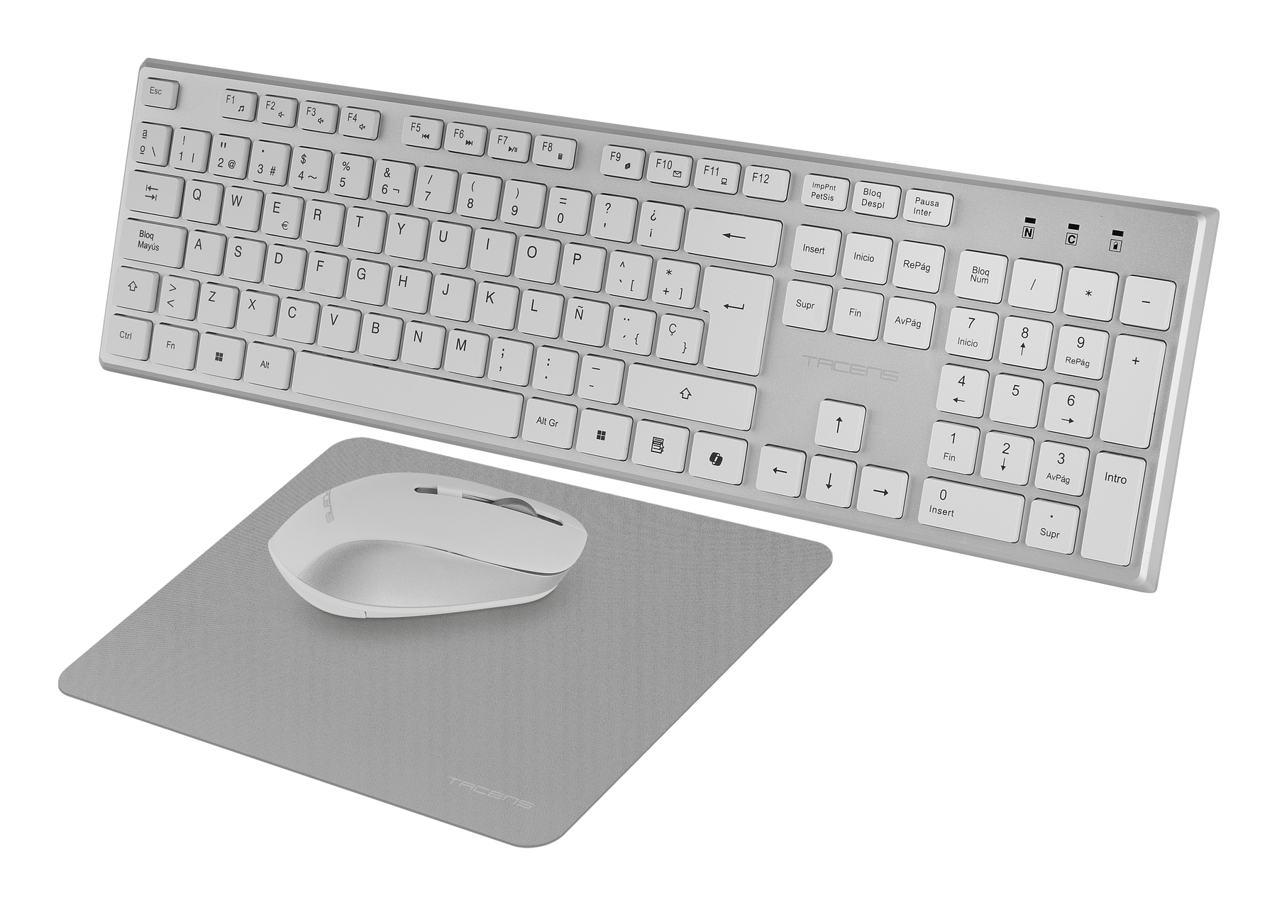 Tacens 6ZENITHWUS keyboard Mouse included Home/Office RF Wireless QWERTY US English Silver, White – image 3
