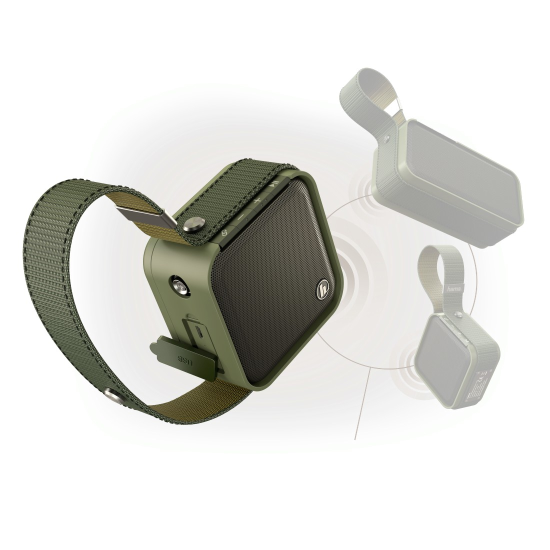 Hama Soldier-S Mono portable speaker Olive – image 3