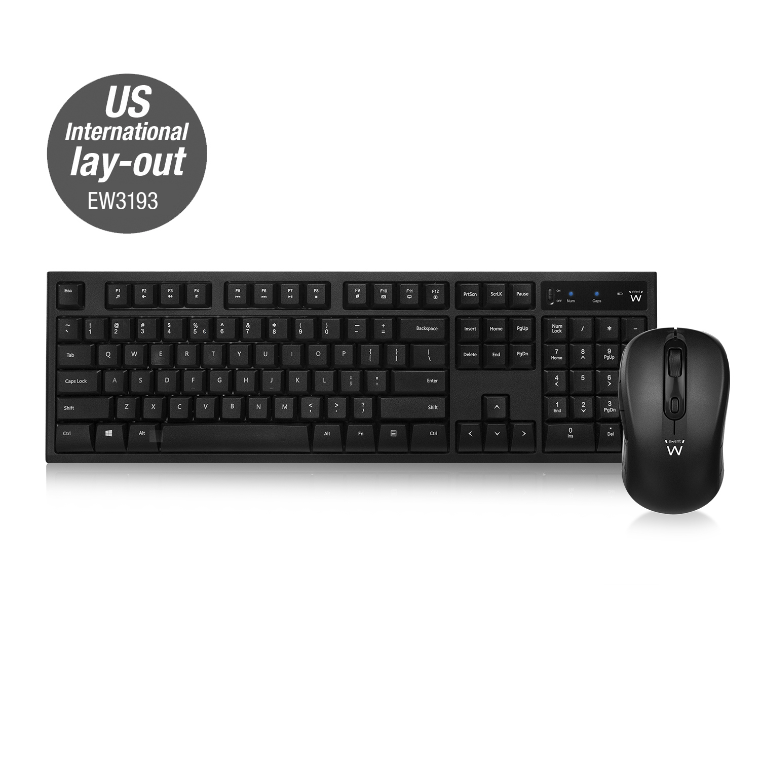 Ewent EW3193 keyboard Mouse included Universal RF Wireless QWERTY US International Black – image 2