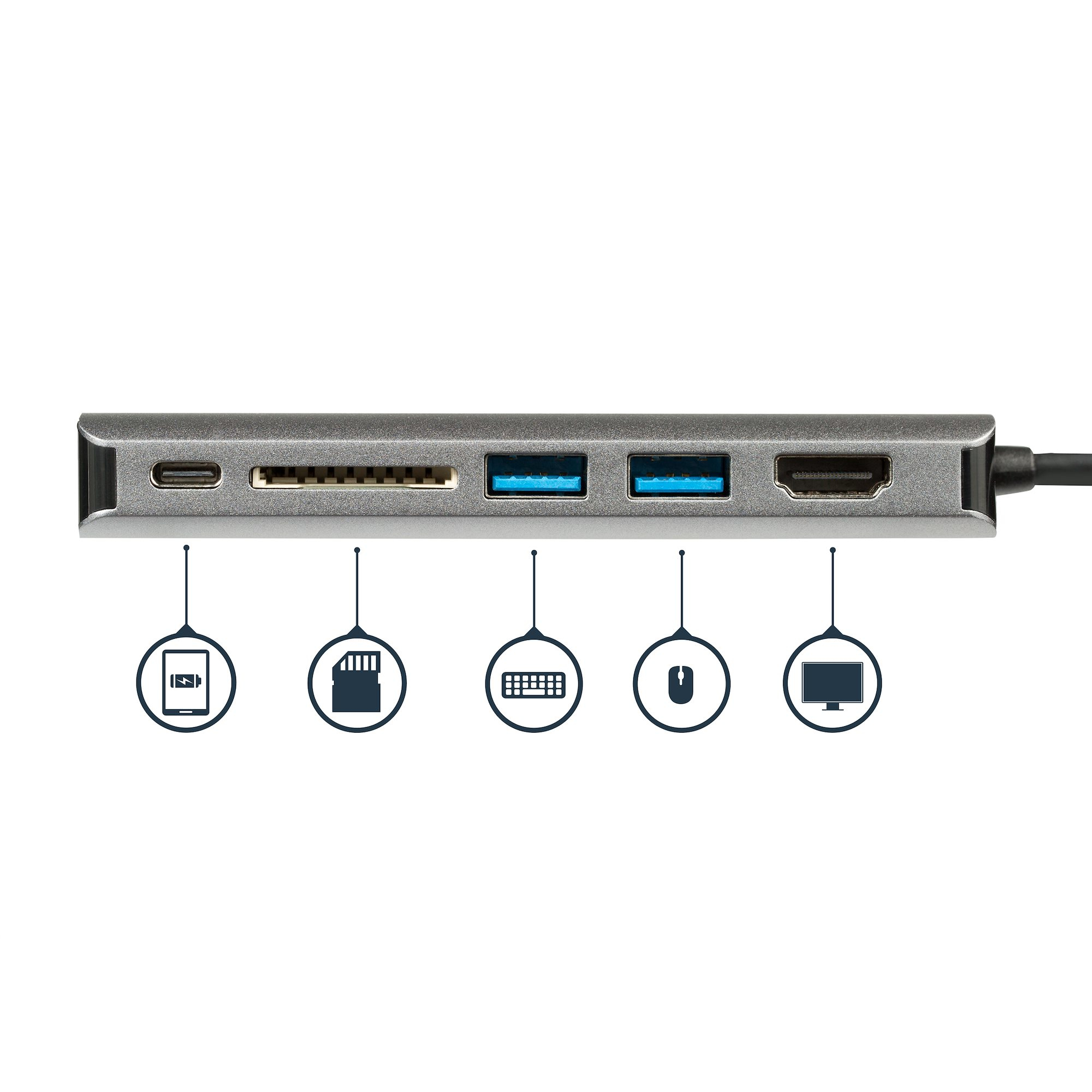 StarTech.com USB C Multiport Adapter, Portable USB-C Dock to 4K HDMI, 2-pt USB 3.0 Hub, SD/SDHC, GbE – image 3