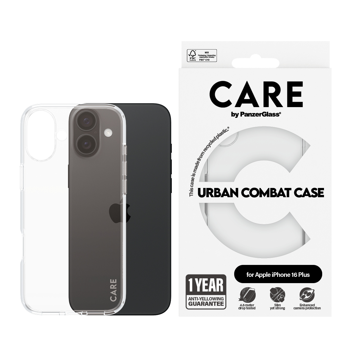 PanzerGlass CARE™ by PanzerGlass® Urban Combat Case Transparent iPhone 16 Plus – image 2