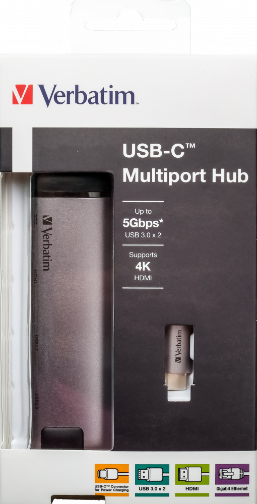 Verbatim 49141 laptop dock/port replicator USB 3.2 Gen 1 (3.1 Gen 1) Type-C Black, Silver – image 2