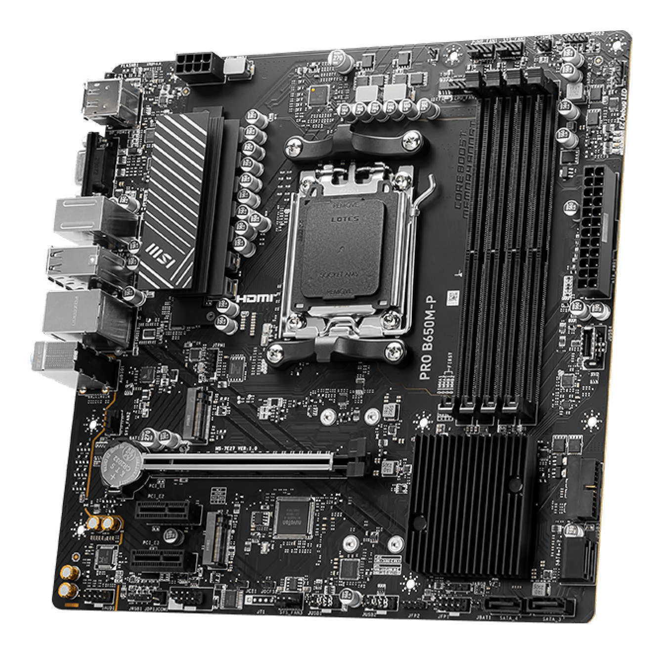 Tarjeta Madre MSI PRO B650M-P - Socket AM5 - 4x DDR5 - 4800/5400/6000 MHz - HDMI - DisplayPort - VGA - USB 2.0/3.0 - Micro ATX - PRO B650M-P