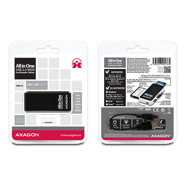 Axagon CRE-X1 external 5-slot reader of memory cards – image 3