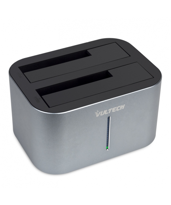 Vultech DK2-USB3 storage drive docking station USB 3.2 Gen 1 (3.1 Gen 1) Type-B Black, Grey – image 2