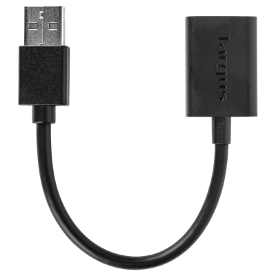 Targus ACC1104GLX USB-kaabel USB 2.0 0,1 m USB A USB C Must