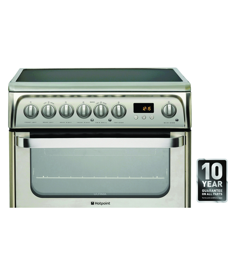 Hotpoint HUE61XS cooker Freestanding cooker Electric Ceramic hob Stainless steel – image 5